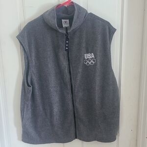 USA Olympic Gray Zip-Up Vest